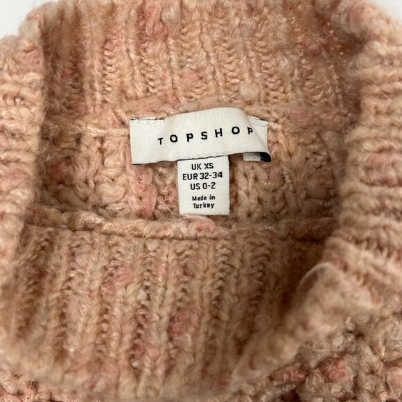 TOPSHOP Women's Textured Chunky Pointelle Pullover Sweater (Pink | Size XS) - Picture 4 of 5